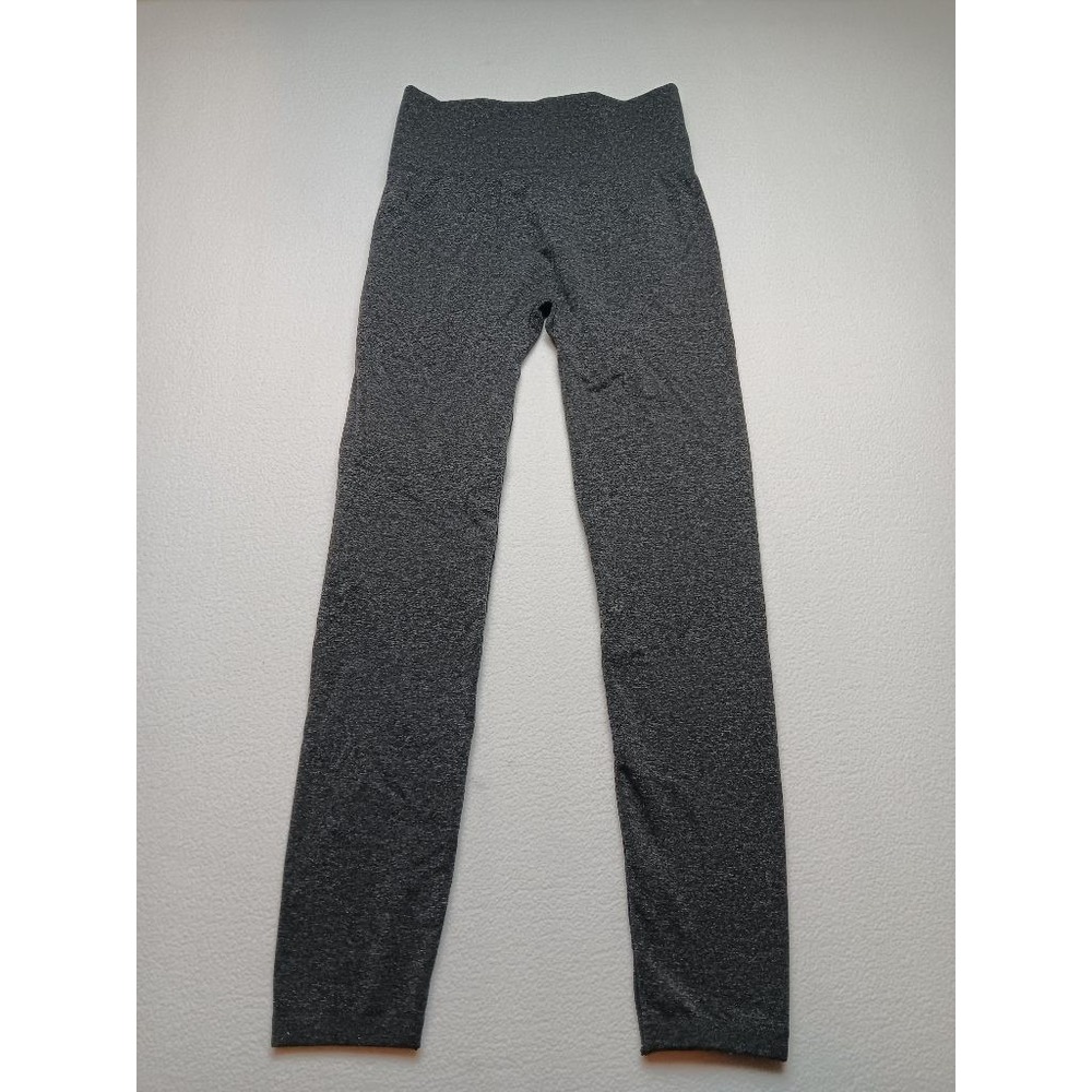 MUK LUKS Womens L/XL Charcoal Gray Heather High Waist Leggings Seamless Stretch